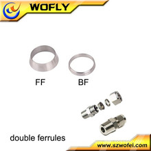 back and front tube stainless steel threaded ferrule fittings